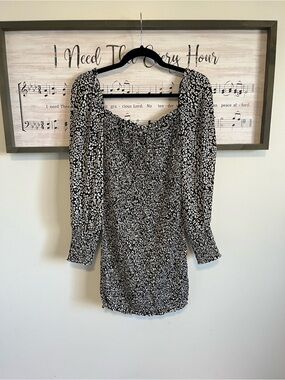 Dynamite Black & White Floral Mini Dress